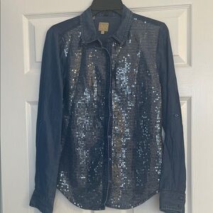 Guess Navy Sequin Shirt